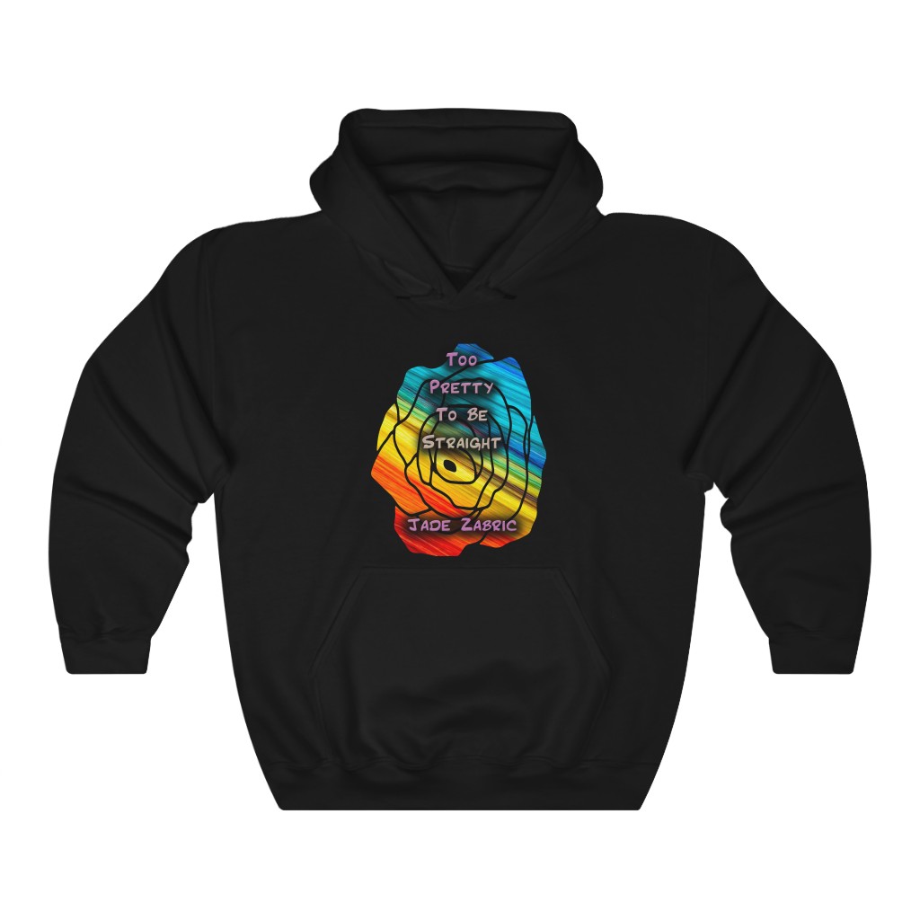 Too Pretty to Be Straight Black Unisex Heavy Blend™ Hooded Sweatshirt